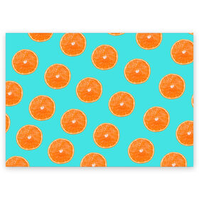 Поздравительная открытка с принтом Апельсины в Петрозаводске, 100% бумага | плотность бумаги 280 г/м2, матовая, на обратной стороне линовка и место для марки
 | Тематика изображения на принте: апельсин | апельсины | грейпфрукт | грейпфрут | разрез | сочный | фрукт