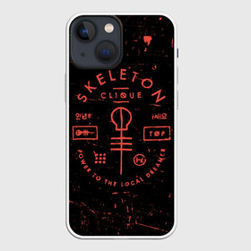Чехол для iPhone 13 mini с принтом TOP   Skeleton Clique в Петрозаводске,  |  | Тематика изображения на принте: band | best | blurry | face | indie | logo | music | one | pilots | pop | regional | rock | symbol | top | trench | twenty | vessel | группа | инди | лого | логотип | музыка | пилоты | поп | рок | символ | топ | тренч