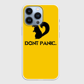 Чехол для iPhone 13 Pro с принтом Dont Panic. в Петрозаводске,  |  | Тематика изображения на принте: dont panic | белка | енот | скунс