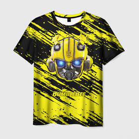 Мужская футболка 3D с принтом Bumblebee в Петрозаводске, 100% полиэфир | прямой крой, круглый вырез горловины, длина до линии бедер | transformers | автоботы | бамблби | кибертрон | мегатрон | оптимус | прайм | робот | трансформеры