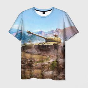 Мужская футболка 3D с принтом Танки в Петрозаводске, 100% полиэфир | прямой крой, круглый вырез горловины, длина до линии бедер | battle | game | tank | tanks | war | wearpon | wot | бой | война | вот | игра | оружие | танк | танки