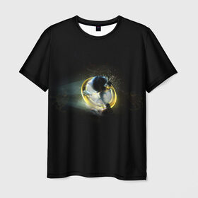 Мужская футболка 3D с принтом Еж в кольце в Петрозаводске, 100% полиэфир | прямой крой, круглый вырез горловины, длина до линии бедер | sonic | sonik | игры | соник | фильм соник