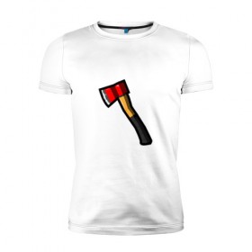 Мужская футболка премиум с принтом Пожарный топор в Петрозаводске, 92% хлопок, 8% лайкра | приталенный силуэт, круглый вырез ворота, длина до линии бедра, короткий рукав | вектор | плоский | пожарный | стиль. | топор