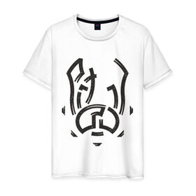 Мужская футболка хлопок с принтом Pitbull в Петрозаводске, 100% хлопок | прямой крой, круглый вырез горловины, длина до линии бедер, слегка спущенное плечо. | pitbull | пес | питбуль | собака | стаф