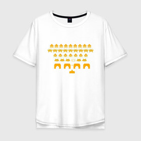 Мужская футболка хлопок Oversize с принтом Футболка Space Invaders в Петрозаводске, 100% хлопок | свободный крой, круглый ворот, “спинка” длиннее передней части | 