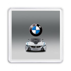 Магнит 55*55 с принтом BMW Vision в Петрозаводске, Пластик | Размер: 65*65 мм; Размер печати: 55*55 мм | bmw | car | germany | motorsport | sports car | автомобиль | автоспорт | бмв | германия | спорткар