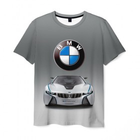 Мужская футболка 3D с принтом BMW Vision в Петрозаводске, 100% полиэфир | прямой крой, круглый вырез горловины, длина до линии бедер | bmw | car | germany | motorsport | sports car | автомобиль | автоспорт | бмв | германия | спорткар