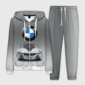 Мужской костюм 3D с принтом BMW Vision в Петрозаводске, 100% полиэстер | Манжеты и пояс оформлены тканевой резинкой, двухслойный капюшон со шнурком для регулировки, карманы спереди | bmw | car | germany | motorsport | sports car | автомобиль | автоспорт | бмв | германия | спорткар