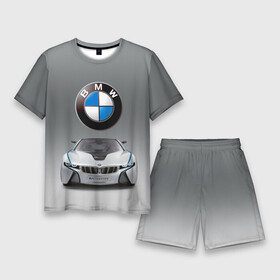 Мужской костюм с шортами 3D с принтом BMW Vision в Петрозаводске,  |  | bmw | car | germany | motorsport | sports car | автомобиль | автоспорт | бмв | германия | спорткар