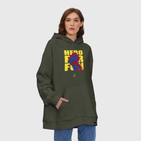 Худи SuperOversize хлопок с принтом Hero For Fun в Петрозаводске, 70% хлопок, 30% полиэстер, мягкий начес внутри | карман-кенгуру, эластичная резинка на манжетах и по нижней кромке, двухслойный капюшон
 | ok hero | one | punchm anime | saitama | аниме | ванпанч