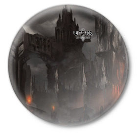 Значок с принтом The Witcher 3: Wild Hunt в Петрозаводске,  металл | круглая форма, металлическая застежка в виде булавки | wild hunt | арбалет | ведьмак 3 | геральт | дикая | магия | охота | сказка | сфера | фэнтези | цири
