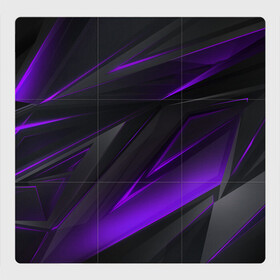 Магнитный плакат 3Х3 с принтом GEOMETRY STRIPES NEON | ФИОЛЕТОВЫЕ ПОЛОСЫ в Петрозаводске, Полимерный материал с магнитным слоем | 9 деталей размером 9*9 см | Тематика изображения на принте: abstract | geometry | metal | polyviolet | purple | still | stripes | texture | violet | абстракция | геометрия | металл | сталь | текстура | ультрафиолет | фиолетовый