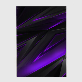 Постер с принтом GEOMETRY STRIPES NEON | ФИОЛЕТОВЫЕ ПОЛОСЫ в Петрозаводске, 100% бумага
 | бумага, плотность 150 мг. Матовая, но за счет высокого коэффициента гладкости имеет небольшой блеск и дает на свету блики, но в отличии от глянцевой бумаги не покрыта лаком | abstract | geometry | metal | polyviolet | purple | still | stripes | texture | violet | абстракция | геометрия | металл | сталь | текстура | ультрафиолет | фиолетовый