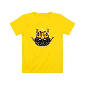 Детская футболка хлопок с принтом Bumblebee в Петрозаводске, 100% хлопок | круглый вырез горловины, полуприлегающий силуэт, длина до линии бедер | бамблби | робот | трансформеры