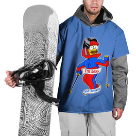 Накидка на куртку 3D с принтом Нед Фландерс Симпсоны в Петрозаводске, 100% полиэстер |  | Тематика изображения на принте: simpsons | зима | лыжник | недфландерс | симпсоны | спорт | фландерс