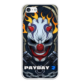 Чехол для iPhone 5/5S матовый с принтом Payday 2 в Петрозаводске, Силикон | Область печати: задняя сторона чехла, без боковых панелей | chains day | game | gun | mask | payday | payday 2 | payday2 | грабители | зло | игра | клоун | маска | ограбление | оружие | пистолет