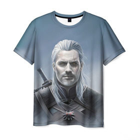 Мужская футболка 3D с принтом Henry Witcher в Петрозаводске, 100% полиэфир | прямой крой, круглый вырез горловины, длина до линии бедер | 