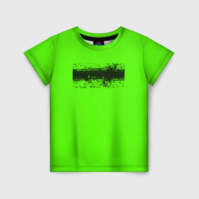 Детская футболка 3D с принтом Гранж зеленый в Петрозаводске, 100% гипоаллергенный полиэфир | прямой крой, круглый вырез горловины, длина до линии бедер, чуть спущенное плечо, ткань немного тянется | кислотные костюмы | кислотные цвета | неон | флуоресцентные принты