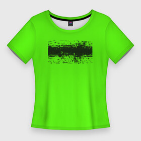 Женская футболка 3D Slim с принтом Гранж зеленый в Петрозаводске,  |  | Тематика изображения на принте: кислотные костюмы | кислотные цвета | неон | флуоресцентные принты