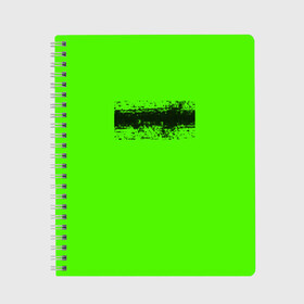 Тетрадь с принтом Гранж зеленый в Петрозаводске, 100% бумага | 48 листов, плотность листов — 60 г/м2, плотность картонной обложки — 250 г/м2. Листы скреплены сбоку удобной пружинной спиралью. Уголки страниц и обложки скругленные. Цвет линий — светло-серый
 | Тематика изображения на принте: кислотные костюмы | кислотные цвета | неон | флуоресцентные принты