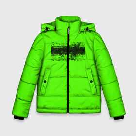 Зимняя куртка для мальчиков 3D с принтом Гранж зеленый в Петрозаводске, ткань верха — 100% полиэстер; подклад — 100% полиэстер, утеплитель — 100% полиэстер | длина ниже бедра, удлиненная спинка, воротник стойка и отстегивающийся капюшон. Есть боковые карманы с листочкой на кнопках, утяжки по низу изделия и внутренний карман на молнии. 

Предусмотрены светоотражающий принт на спинке, радужный светоотражающий элемент на пуллере молнии и на резинке для утяжки | Тематика изображения на принте: кислотные костюмы | кислотные цвета | неон | флуоресцентные принты
