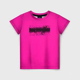 Детская футболка 3D с принтом Гранж розовый в Петрозаводске, 100% гипоаллергенный полиэфир | прямой крой, круглый вырез горловины, длина до линии бедер, чуть спущенное плечо, ткань немного тянется | кислотные костюмы | кислотные цвета | неон | флуоресцентные принты