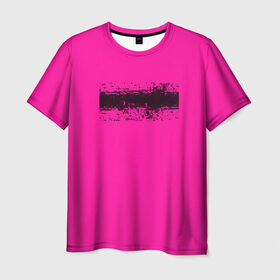 Мужская футболка 3D с принтом Гранж розовый в Петрозаводске, 100% полиэфир | прямой крой, круглый вырез горловины, длина до линии бедер | кислотные костюмы | кислотные цвета | неон | флуоресцентные принты