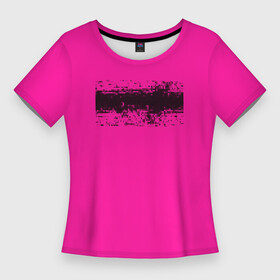 Женская футболка 3D Slim с принтом Гранж розовый в Петрозаводске,  |  | Тематика изображения на принте: кислотные костюмы | кислотные цвета | неон | флуоресцентные принты