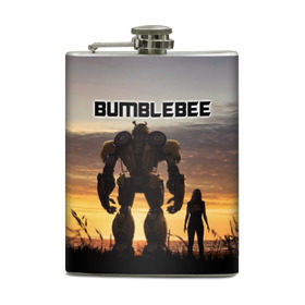 Фляга с принтом BUMBLEBEE в Петрозаводске, металлический корпус | емкость 0,22 л, размер 125 х 94 мм. Виниловая наклейка запечатывается полностью | bumblebee | автобот | бамблби | герой | камаро | прайм | робот | трансформеры | фильм | шевроле