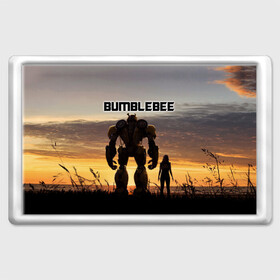 Магнит 45*70 с принтом BUMBLEBEE в Петрозаводске, Пластик | Размер: 78*52 мм; Размер печати: 70*45 | bumblebee | автобот | бамблби | герой | камаро | прайм | робот | трансформеры | фильм | шевроле