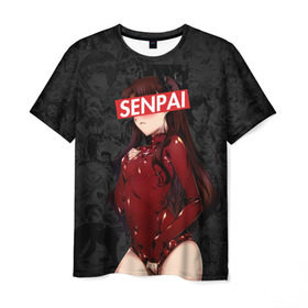 Мужская футболка 3D с принтом Anime (Senpai 1) в Петрозаводске, 100% полиэфир | прямой крой, круглый вырез горловины, длина до линии бедер | ahegao | anime | manga | sempai | senpai | аниме | ахегао | манга | семпай | сенпай