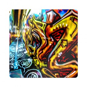 Магнит виниловый Квадрат с принтом Твой уличный стиль! в Петрозаводске, полимерный материал с магнитным слоем | размер 9*9 см, закругленные углы | graffity | paint | street art | urban | город | граффити | искусство | кирпичи | краски | рисунки | стена | улицы | уличное искусство