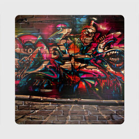Магнит виниловый Квадрат с принтом disquared urban graffity в Петрозаводске, полимерный материал с магнитным слоем | размер 9*9 см, закругленные углы | Тематика изображения на принте: grafity | paint | street art | urban | город | граффити | искусство | кирпичи | краски | рисунки | стена | улицы | уличное искусство