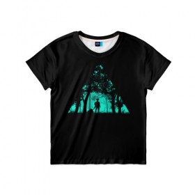 Детская футболка 3D с принтом Таинственный лес в Петрозаводске, 100% гипоаллергенный полиэфир | прямой крой, круглый вырез горловины, длина до линии бедер, чуть спущенное плечо, ткань немного тянется | Тематика изображения на принте: кислотные костюмы | кислотные цвета | неон | флуоресцентные принты