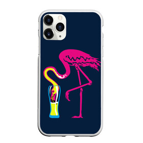 Чехол для iPhone 11 Pro матовый с принтом Кислотный фламинго в Петрозаводске, Силикон |  | кислотные костюмы | кислотные цвета | неон | флуоресцентные принты