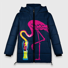 Женская зимняя куртка 3D с принтом Кислотный фламинго в Петрозаводске, верх — 100% полиэстер; подкладка — 100% полиэстер; утеплитель — 100% полиэстер | длина ниже бедра, силуэт Оверсайз. Есть воротник-стойка, отстегивающийся капюшон и ветрозащитная планка. 

Боковые карманы с листочкой на кнопках и внутренний карман на молнии | кислотные костюмы | кислотные цвета | неон | флуоресцентные принты