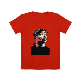 Детская футболка хлопок с принтом THUG 2pac в Петрозаводске, 100% хлопок | круглый вырез горловины, полуприлегающий силуэт, длина до линии бедер | 2pac | gansta | hip hop | oldschool | thug | гангстер | рэп | тупак | хип хоп