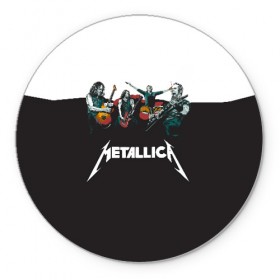Коврик круглый с принтом Metallica в Петрозаводске, резина и полиэстер | круглая форма, изображение наносится на всю лицевую часть | metallica | барабаны | гитары | дэйвмастейн | метал | металисты | металлика | неформалы | рок | рокеры