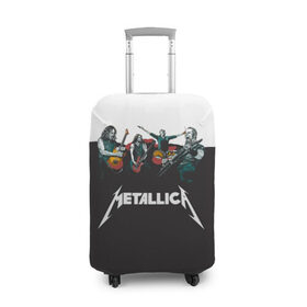Чехол для чемодана 3D с принтом Metallica в Петрозаводске, 86% полиэфир, 14% спандекс | двустороннее нанесение принта, прорези для ручек и колес | metallica | барабаны | гитары | дэйвмастейн | метал | металисты | металлика | неформалы | рок | рокеры