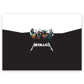 Поздравительная открытка с принтом Metallica в Петрозаводске, 100% бумага | плотность бумаги 280 г/м2, матовая, на обратной стороне линовка и место для марки
 | metallica | барабаны | гитары | дэйвмастейн | метал | металисты | металлика | неформалы | рок | рокеры
