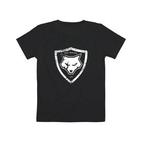 Детская футболка хлопок с принтом Bad Wolves в Петрозаводске, 100% хлопок | круглый вырез горловины, полуприлегающий силуэт, длина до линии бедер | bad | bad wolves | band | la | logo | metal | music | rock | white | wolf | волк | металл | музыка | рок