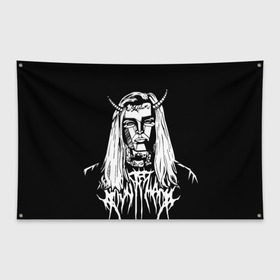 Флаг-баннер с принтом Ghostemane devil в Петрозаводске, 100% полиэстер | размер 67 х 109 см, плотность ткани — 95 г/м2; по краям флага есть четыре люверса для крепления | ghostemane | ghostemane mercury | ghostemane nihi | trash gang | гостмейн