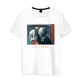 Мужская футболка хлопок с принтом Love is an art в Петрозаводске, 100% хлопок | прямой крой, круглый вырез горловины, длина до линии бедер, слегка спущенное плечо. | 