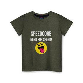 Детская футболка хлопок с принтом Speedcore в Петрозаводске, 100% хлопок | круглый вырез горловины, полуприлегающий силуэт, длина до линии бедер | frenchcore | gabber | hardcore | hardcoremusic | speedcore