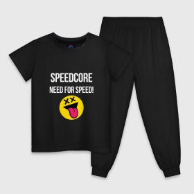 Детская пижама хлопок с принтом Speedcore в Петрозаводске, 100% хлопок |  брюки и футболка прямого кроя, без карманов, на брюках мягкая резинка на поясе и по низу штанин
 | frenchcore | gabber | hardcore | hardcoremusic | speedcore