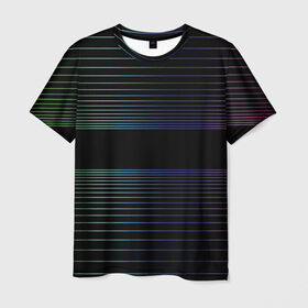 Мужская футболка 3D с принтом Полоски в Петрозаводске, 100% полиэфир | прямой крой, круглый вырез горловины, длина до линии бедер | hipster | neon | retro wave | vaporwave | геометрия | космос | неон | хипстер