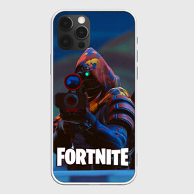 Чехол для iPhone 12 Pro с принтом FORTNITE в Петрозаводске, силикон | область печати: задняя сторона чехла, без боковых панелей | fortnite | битва | игра | компьютерная игра | королевская | надпись | симулятор | фортнайт