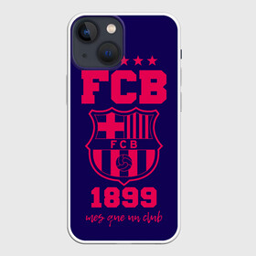 Чехол для iPhone 13 mini с принтом Барселона в Петрозаводске,  |  | Тематика изображения на принте: barca | barcelona | barsa | fc barcelona | барса | барселона | боле | испания | каталонцы | клубная | лалига | сине гранатовые | фанатская | форма | футбол | футбольная | футбольный клуб
