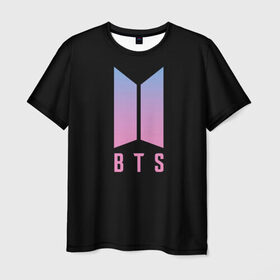 Мужская футболка 3D с принтом BTS Jung Kook в Петрозаводске, 100% полиэфир | прямой крой, круглый вырез горловины, длина до линии бедер | bts | jung kook | бтс | группа | корейская | музыка | розовый | цветы | черный