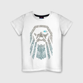Детская футболка хлопок с принтом Odinn в Петрозаводске, 100% хлопок | круглый вырез горловины, полуприлегающий силуэт, длина до линии бедер | good | viking | vikings | бог | викинг | викинги | кельтское | один | плетение | скандинавы | язычник